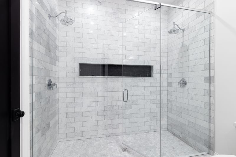 Walk-In Shower with Multiple Showerheads